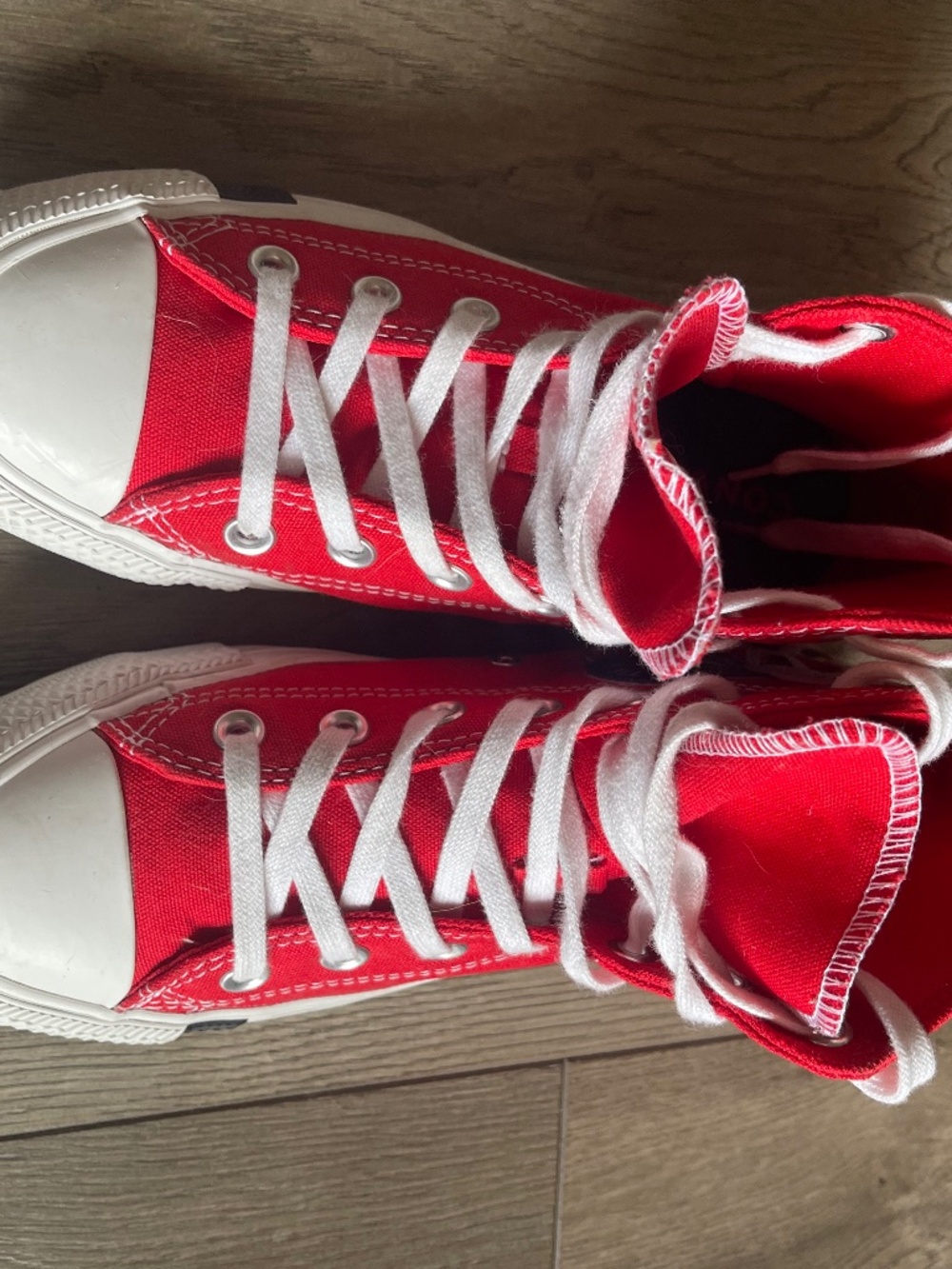 Converse Red Hightop Sneakers